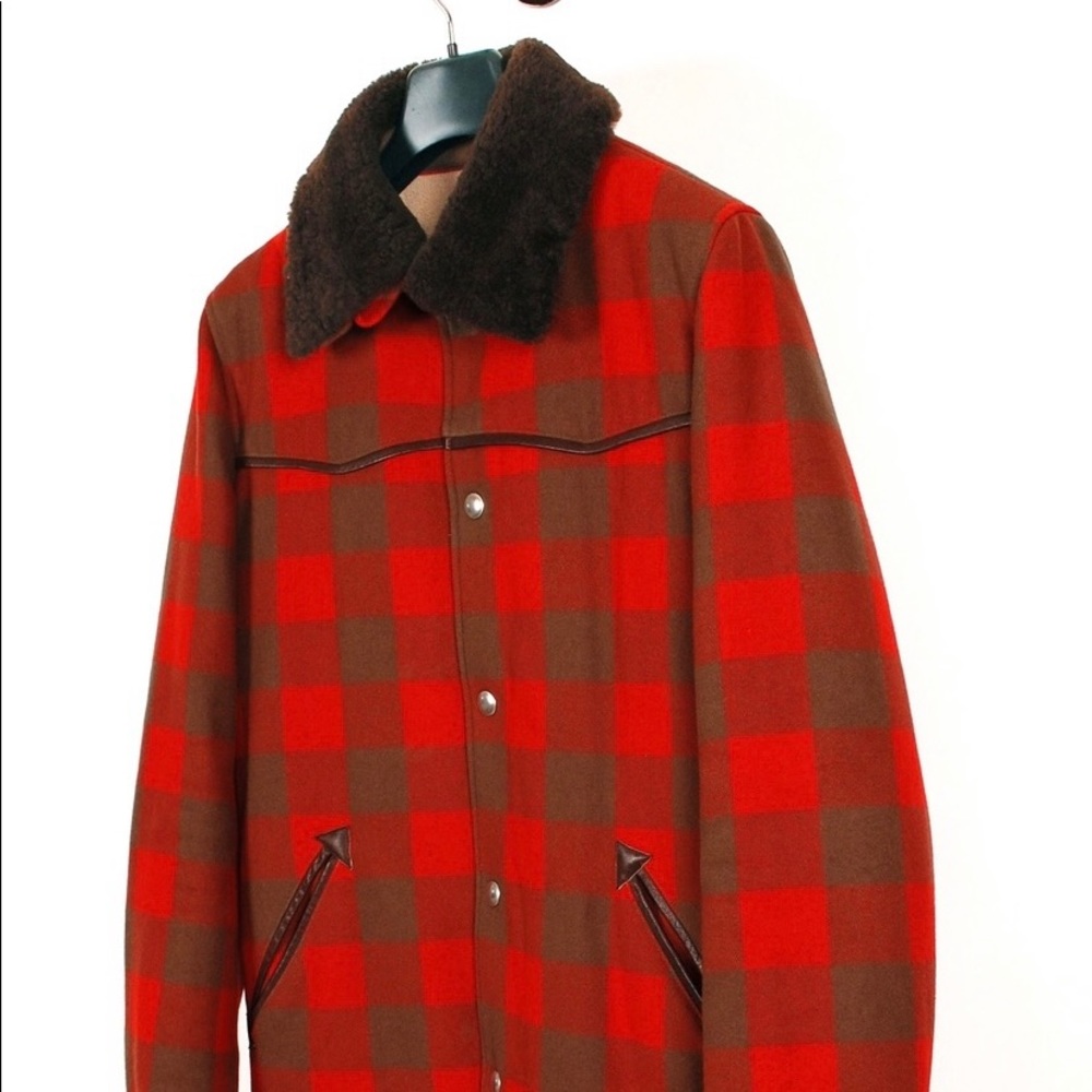 A.P.C Red Plaid Wool Western Jacket